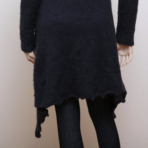 Cecice Faux Fur Tie Open Drape Cardigan Blue Women Size L - Picture 7 of 10